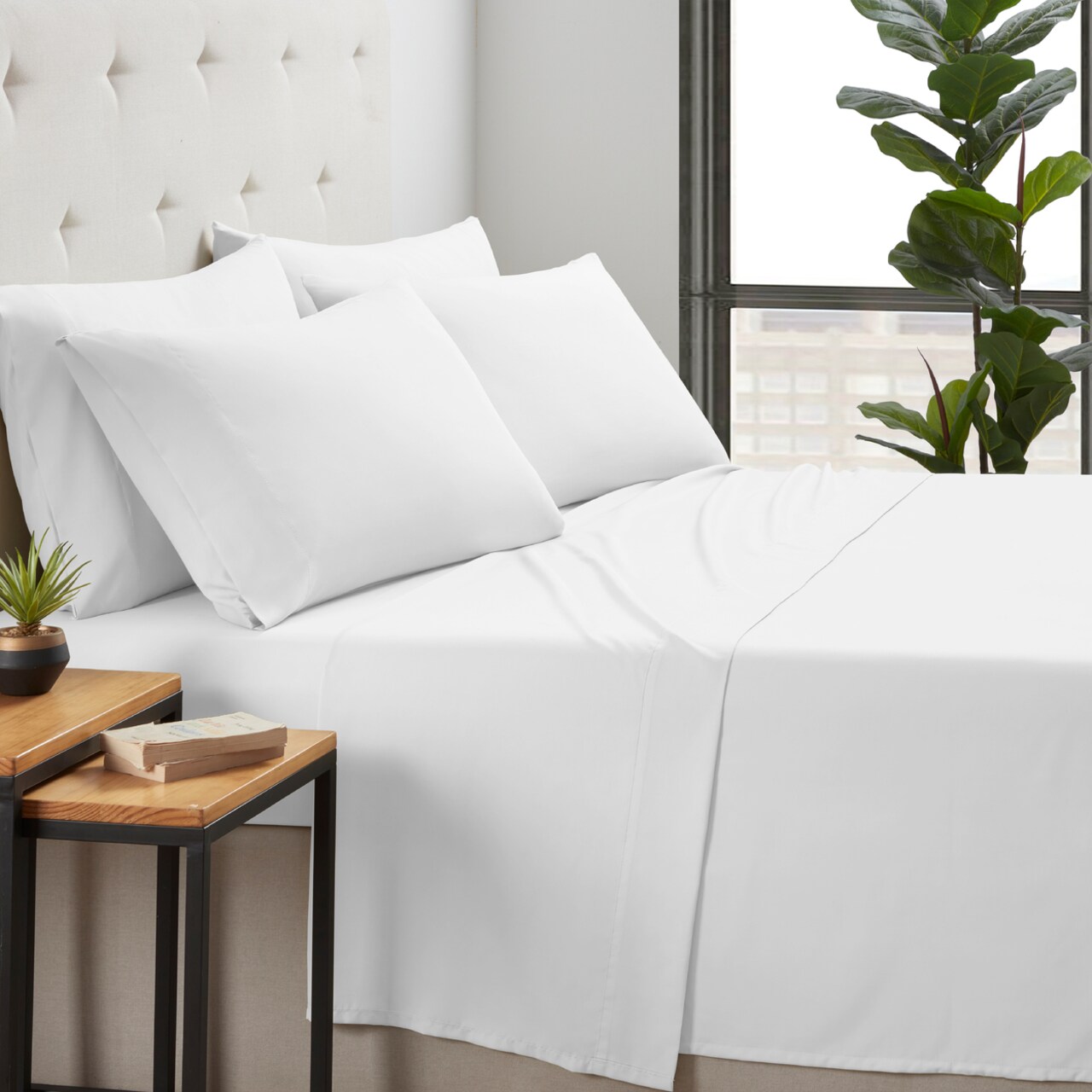 Kathy Ireland Bamboo Cooling 6 Piece Sheet Set Queen Size Soft Viscose Microfiber